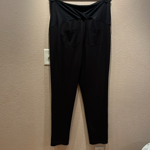 New Isabel Maternity Over Belly Split Front Ponte Maternity Pants Black NWOT - Picture 9 of 10